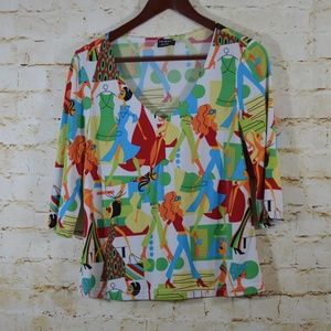 Tribal Womens Fashionista Novelty Print Top